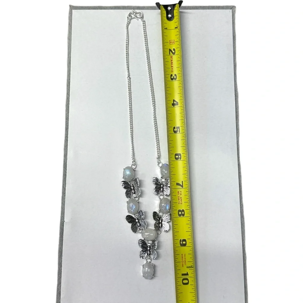 0116 Rainbow Moonstone Ethnic Handmade Necklace Silver Gemstone Jewelry - Picture 11 of 11